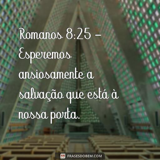 Esperança: Versículos da Bíblia para Inspirar e Encorajar Romanos 8:25 - Esperemos ansiosamente a salvação que está à nossa porta.