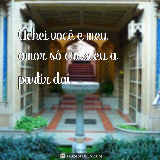 30 Frases de Amor e Carinho para Demonstrar o Seu Afeto Achei você e meu amor só cresceu a partir daí.