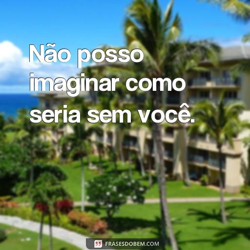 30 Frases de Amor e Carinho para Demonstrar o Seu Afeto Não posso imaginar como seria sem você.