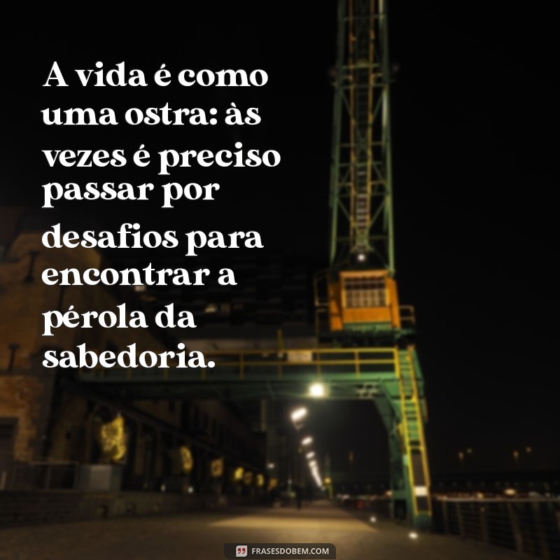 ostra com pérola A vida é como uma ostra: às vezes é preciso passar por desafios para encontrar a pérola da sabedoria.