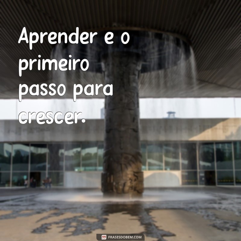 frases para escola curtas Aprender é o primeiro passo para crescer.