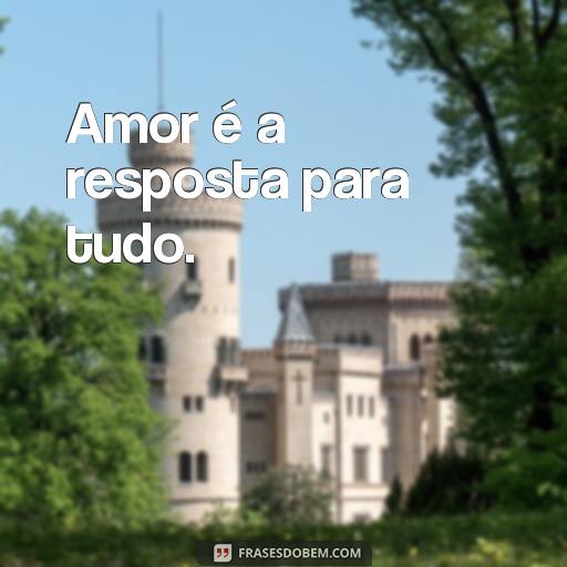 50 Frases de Amor para Inspirar o Seu Dia Amor é a resposta para tudo.