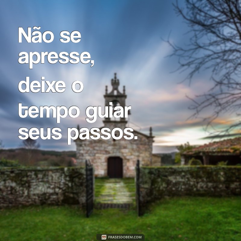 frases deixa fluir Não se apresse, deixe o tempo guiar seus passos.