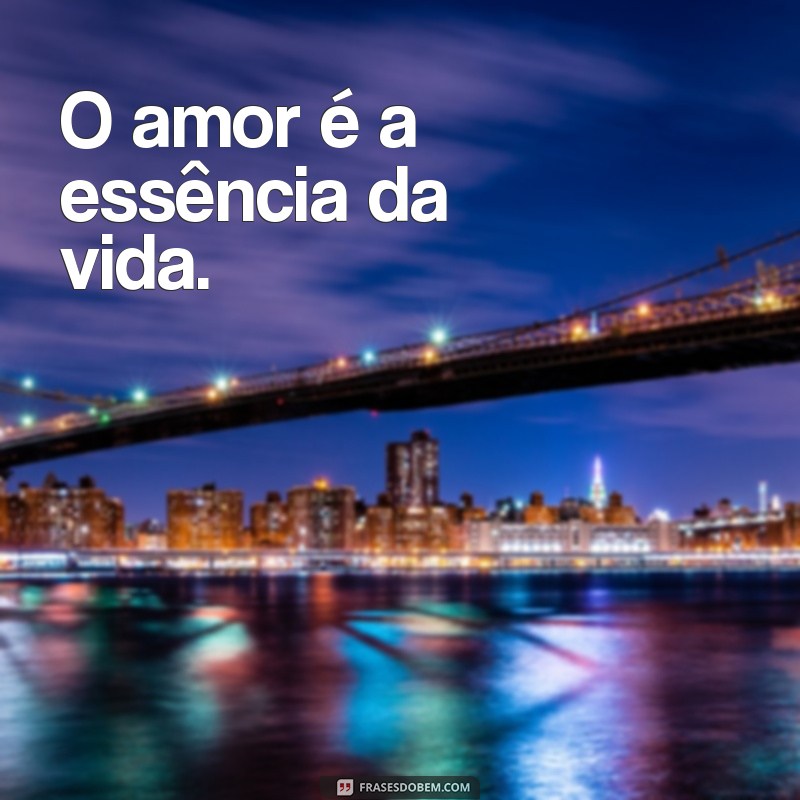 frases que falam de amor O amor é a essência da vida.