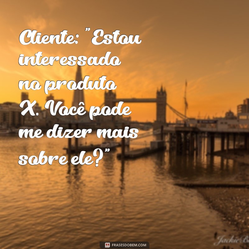 exemplo de conversa com cliente Cliente: 