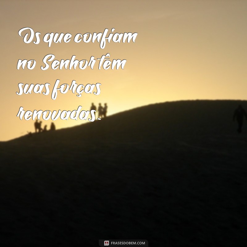 os.que.confiam no.senhor Os que confiam no Senhor têm suas forças renovadas.