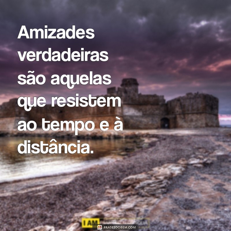 frases sobre amizades Amizades verdadeiras são aquelas que resistem ao tempo e à distância.