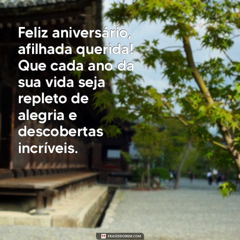 aniversário para afilhada Feliz aniversário, afilhada querida! Que cada ano da sua vida seja repleto de alegria e descobertas incríveis.