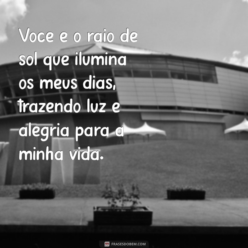 texto de elogios para namorada Você é o raio de sol que ilumina os meus dias, trazendo luz e alegria para a minha vida.