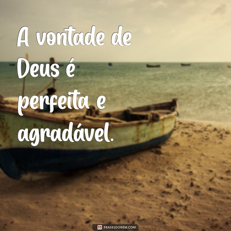 a vontade de deus é perfeita e agradável A vontade de Deus é perfeita e agradável.