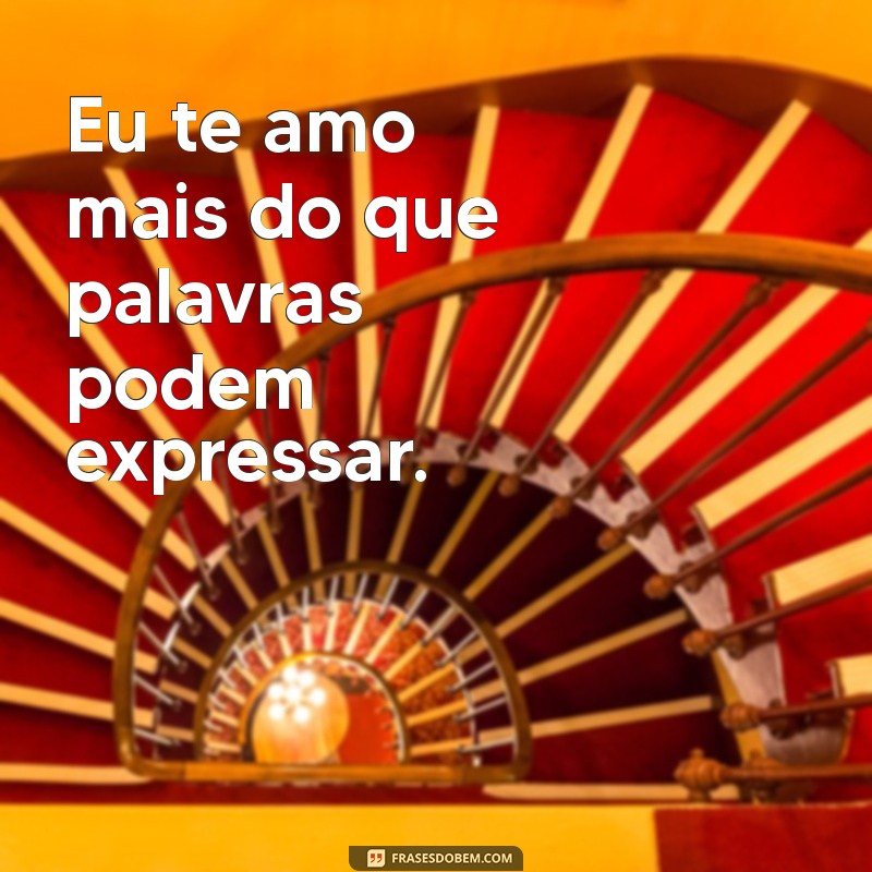 declaração eu te amo Eu te amo mais do que palavras podem expressar.