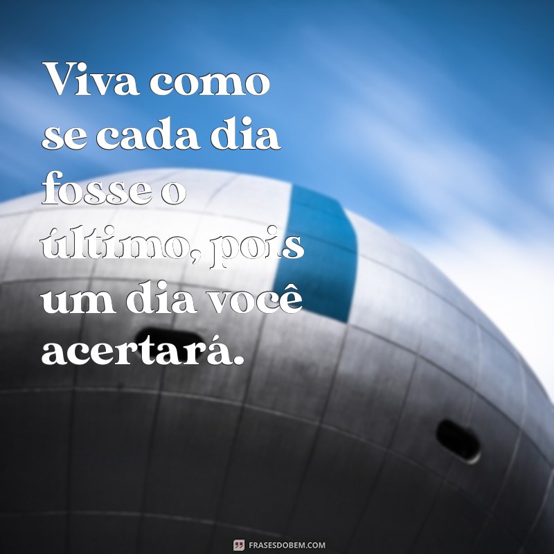 mensagem viver a vida Viva como se cada dia fosse o último, pois um dia você acertará.