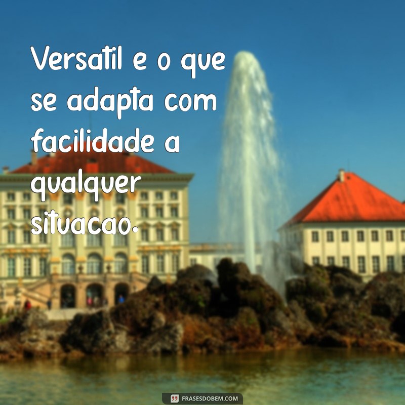 versatil o que é Versátil é o que se adapta com facilidade a qualquer situação.