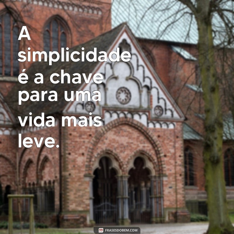 frases simplic A simplicidade é a chave para uma vida mais leve.