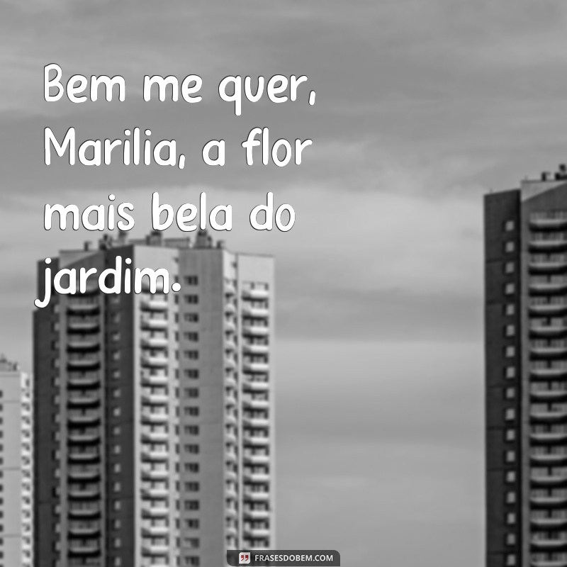 frases bem me quer marilia Bem me quer, Marília, a flor mais bela do jardim.