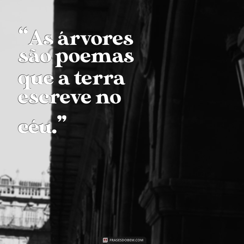 frases arvore “As árvores são poemas que a terra escreve no céu.”