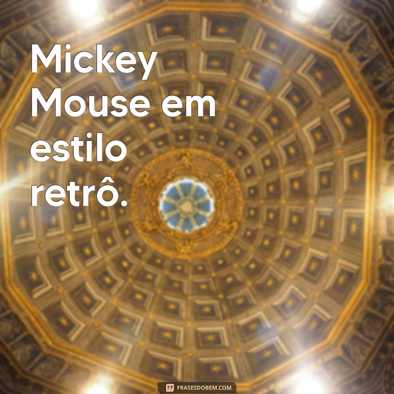 desenhos legais da disney Mickey Mouse em estilo retrô.