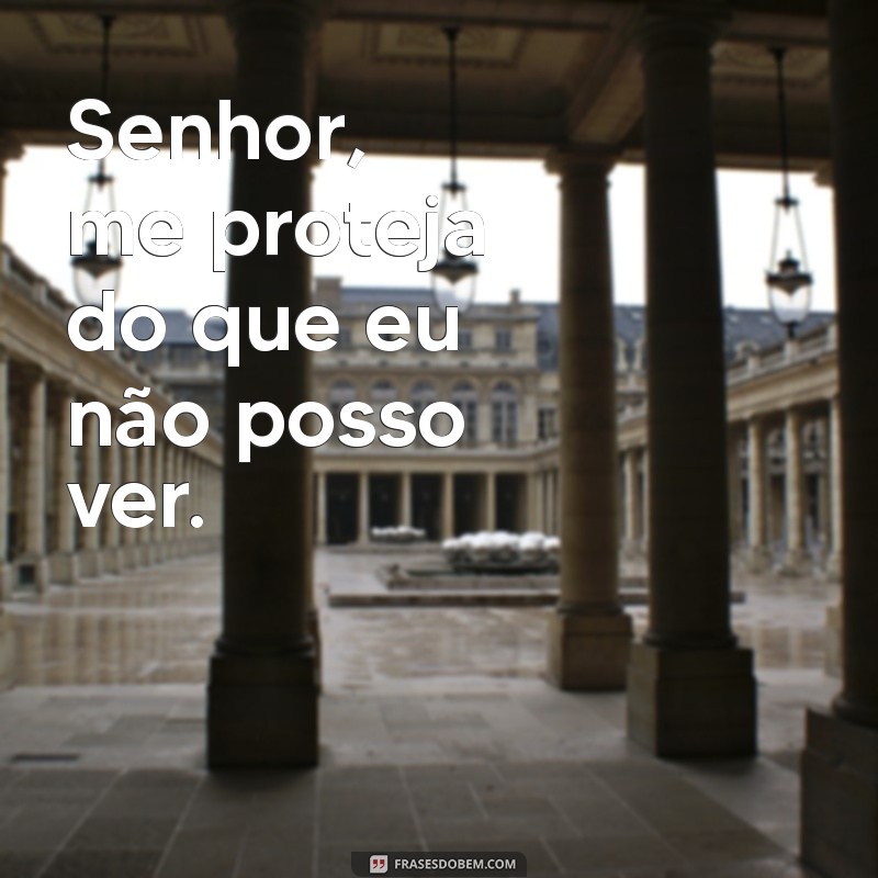 frases senhor me proteja do que eu não posso ver Senhor, me proteja do que eu não posso ver.