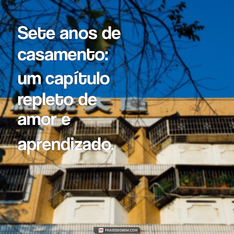 7 anos de casamento Sete anos de casamento: um capítulo repleto de amor e aprendizado.