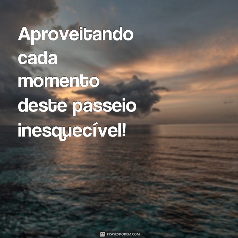 frases para fotos de passeio Aproveitando cada momento deste passeio inesquecível!