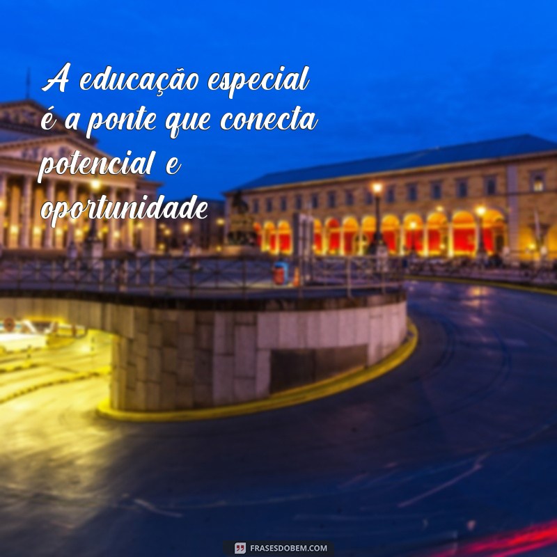 frases sobre educação especial A educação especial é a ponte que conecta potencial e oportunidade.