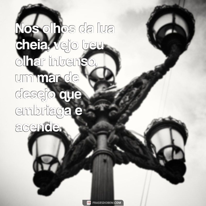 poema de paixao e desejo Nos olhos da lua cheia, vejo teu olhar intenso, um mar de desejo que embriaga e acende.