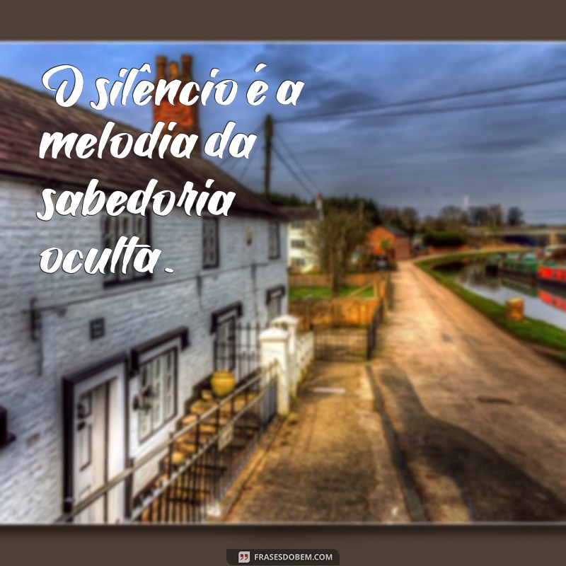 frases silencio e sabedoria O silêncio é a melodia da sabedoria oculta.