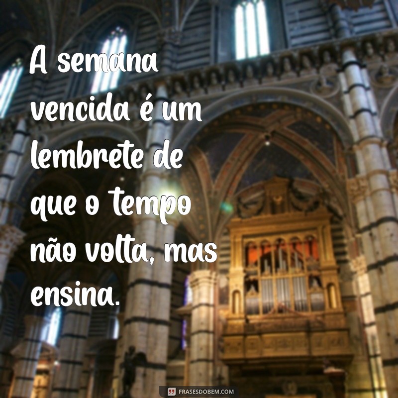 semana vencida A semana vencida é um lembrete de que o tempo não volta, mas ensina.