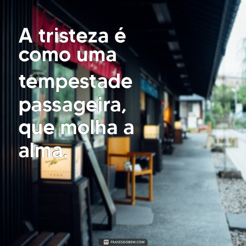 sentimentos tristeza A tristeza é como uma tempestade passageira, que molha a alma.