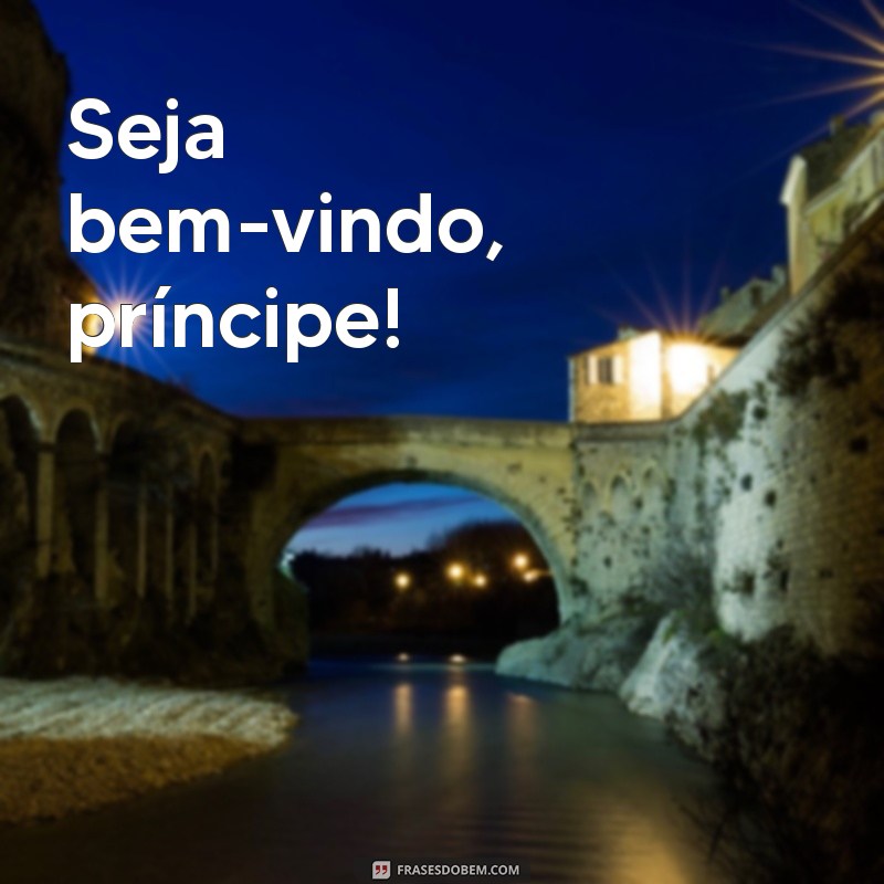 seja bem vindo principe Seja bem-vindo, príncipe!