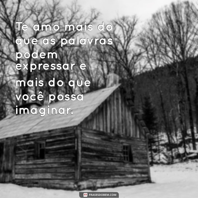 te amo frases de amor para pessoa que você ama Te amo mais do que as palavras podem expressar e mais do que você possa imaginar.