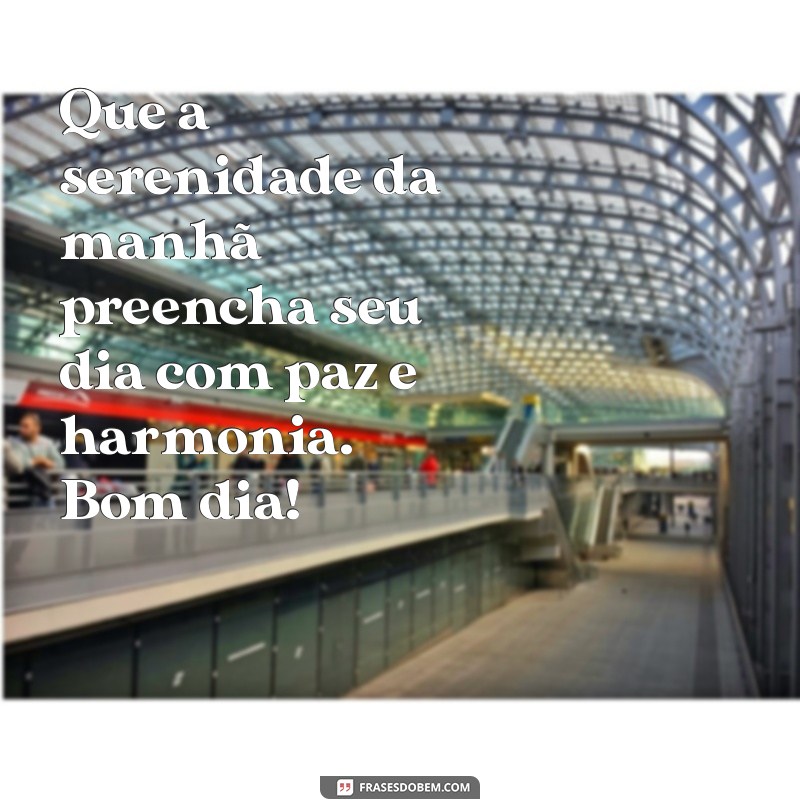 bom dia mensagem de paz Que a serenidade da manhã preencha seu dia com paz e harmonia. Bom dia!