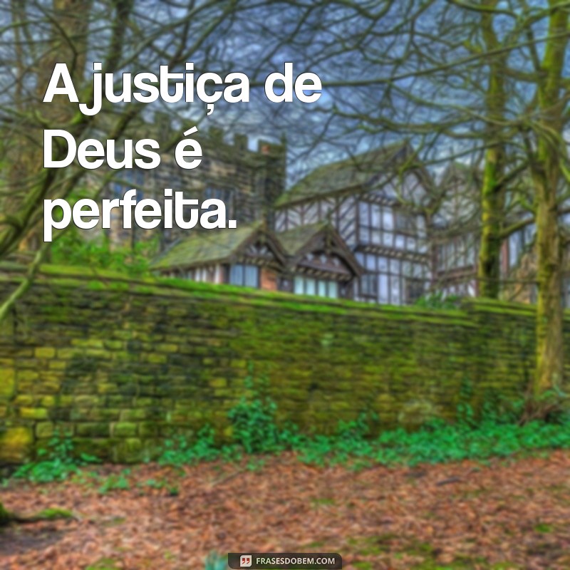 a justiça de deus é perfeita A justiça de Deus é perfeita.