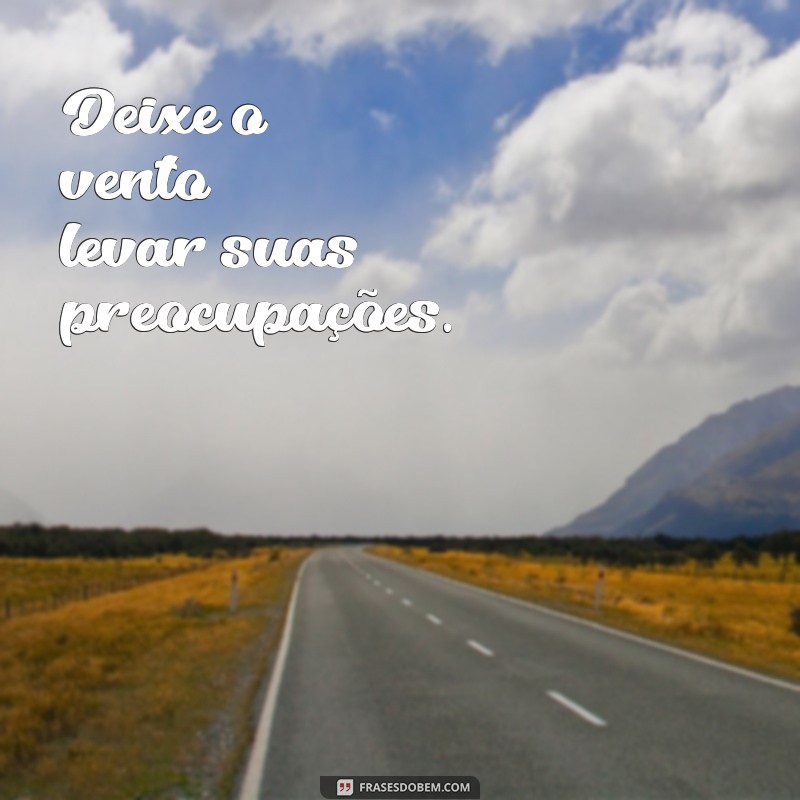 cabelos ao vento frases curtas Deixe o vento levar suas preocupações.