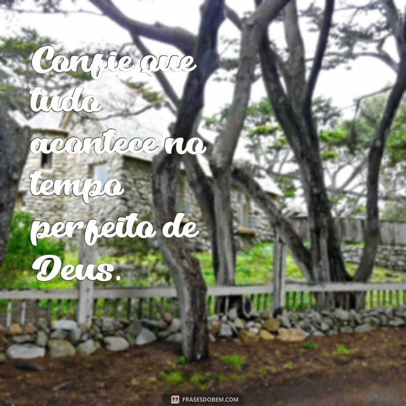 mensagem de tudo no tempo de deus Confie que tudo acontece no tempo perfeito de Deus.