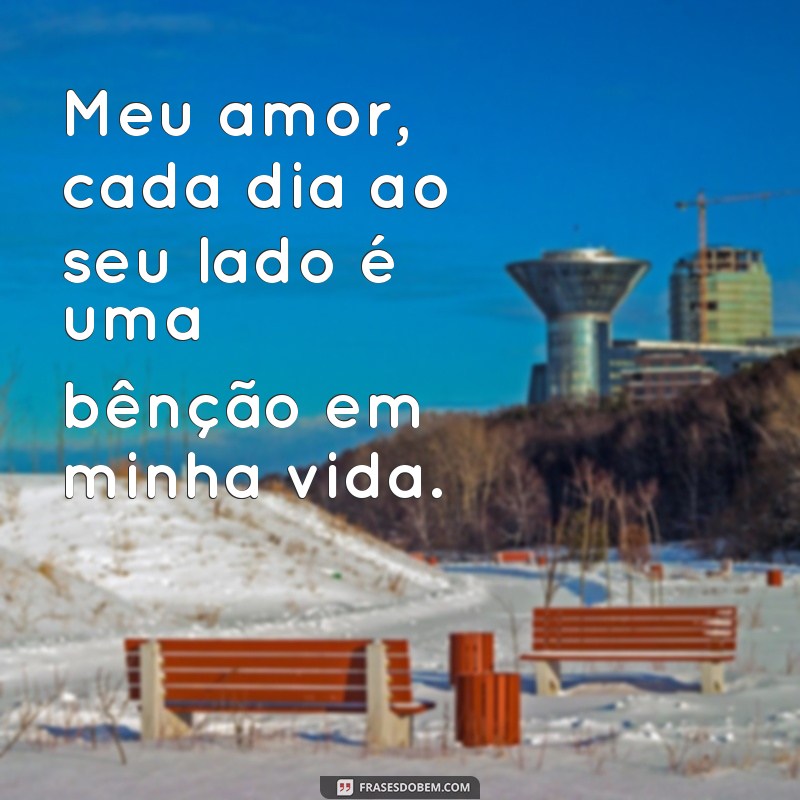 frases carinhosas para namorado Meu amor, cada dia ao seu lado é uma bênção em minha vida.