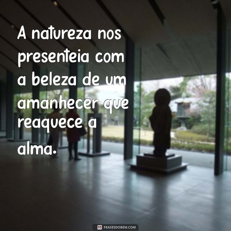 frases beleza da natureza A natureza nos presenteia com a beleza de um amanhecer que reaquece a alma.