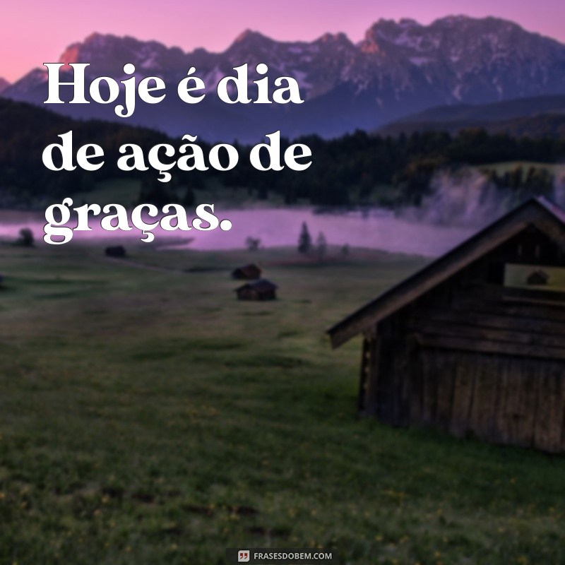 hoje é dia de ação de graças Hoje é dia de ação de graças.