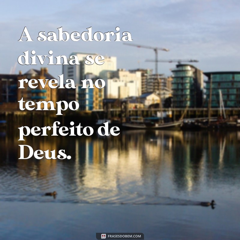 mensagens tudo no tempo de deus A sabedoria divina se revela no tempo perfeito de Deus.