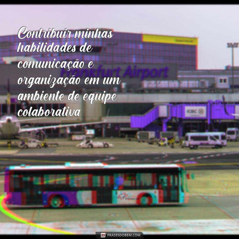 objetivos para currículo Contribuir minhas habilidades de comunicação e organização em um ambiente de equipe colaborativa.