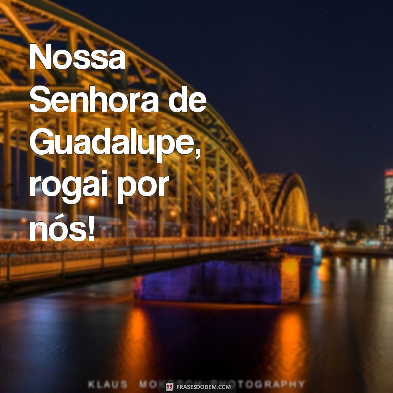 frases nossa senhora de guadalupe Nossa Senhora de Guadalupe, rogai por nós!