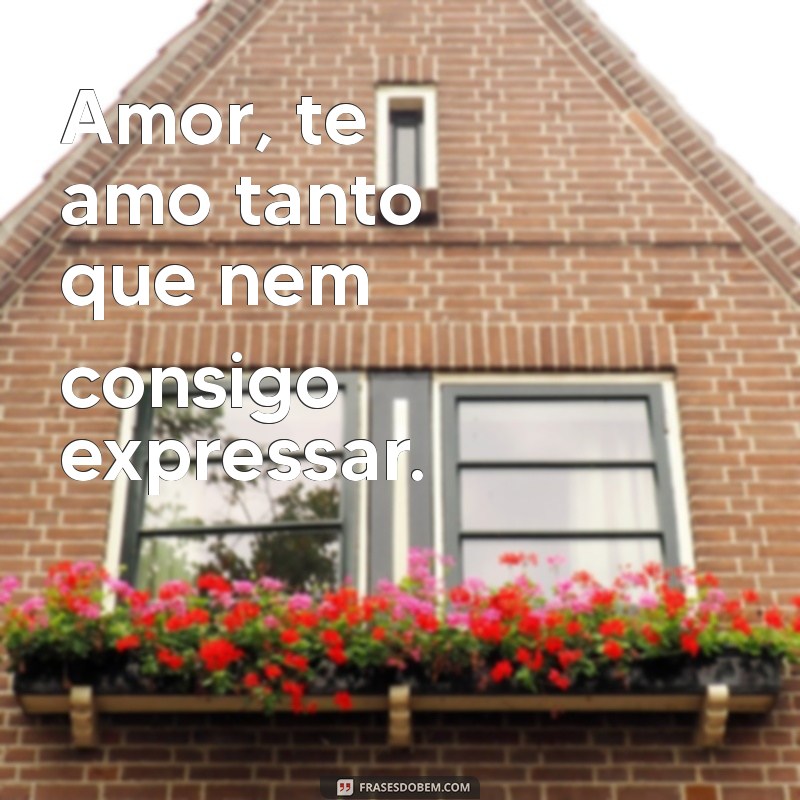 amor te amo tanto Amor, te amo tanto que nem consigo expressar.