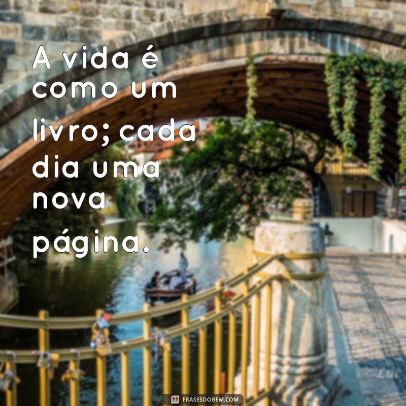 matue frases A vida é como um livro; cada dia uma nova página.