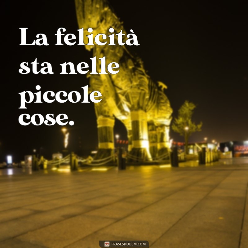 frases de sabedoria em italiano La felicità sta nelle piccole cose.