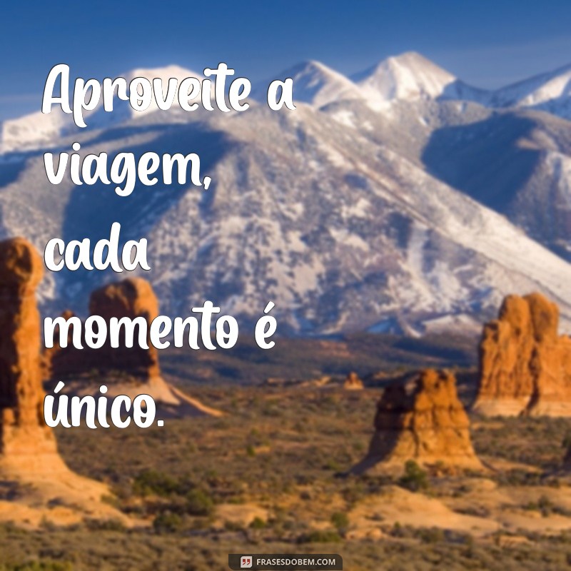 aproveite a viagem Aproveite a viagem, cada momento é único.