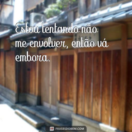 Frases para Ver Alguém que Não se Quer Mais: Como Lidar com o Desapego Estou tentando não me envolver, então vá embora.