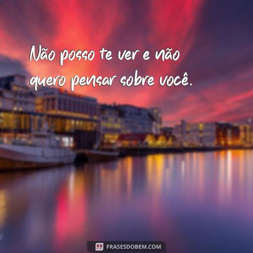 Frases para Ver Alguém que Não se Quer Mais: Como Lidar com o Desapego Não posso te ver e não quero pensar sobre você.