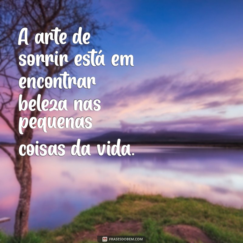 a arte de sorrir frases A arte de sorrir está em encontrar beleza nas pequenas coisas da vida.