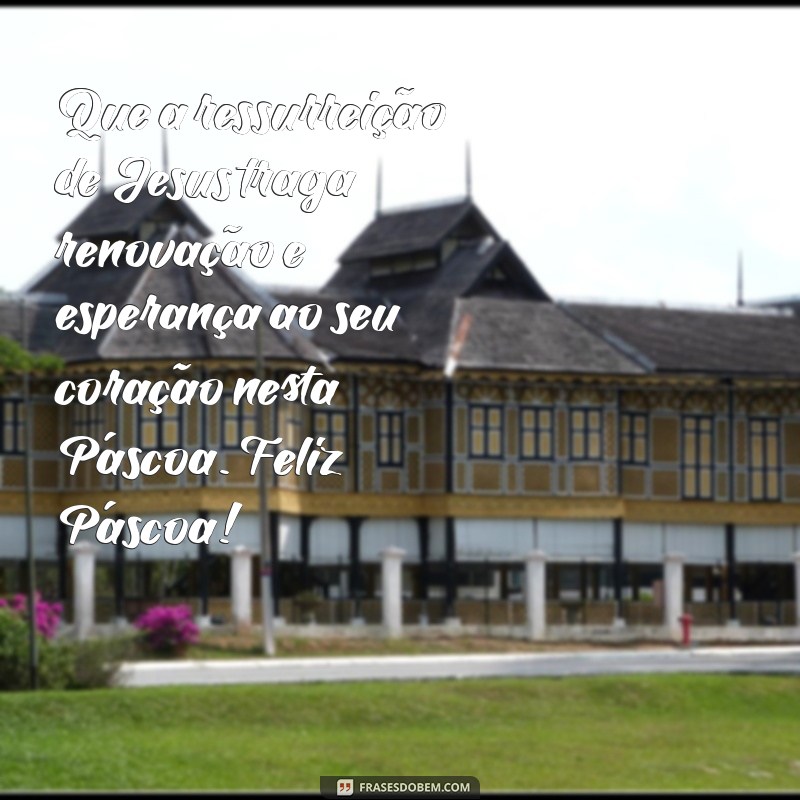 feliz pascoa mensagem jesus Que a ressurreição de Jesus traga renovação e esperança ao seu coração nesta Páscoa. Feliz Páscoa!