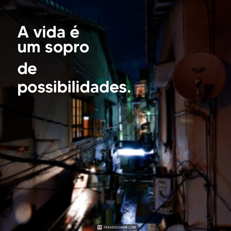 pequenas frases A vida é um sopro de possibilidades.